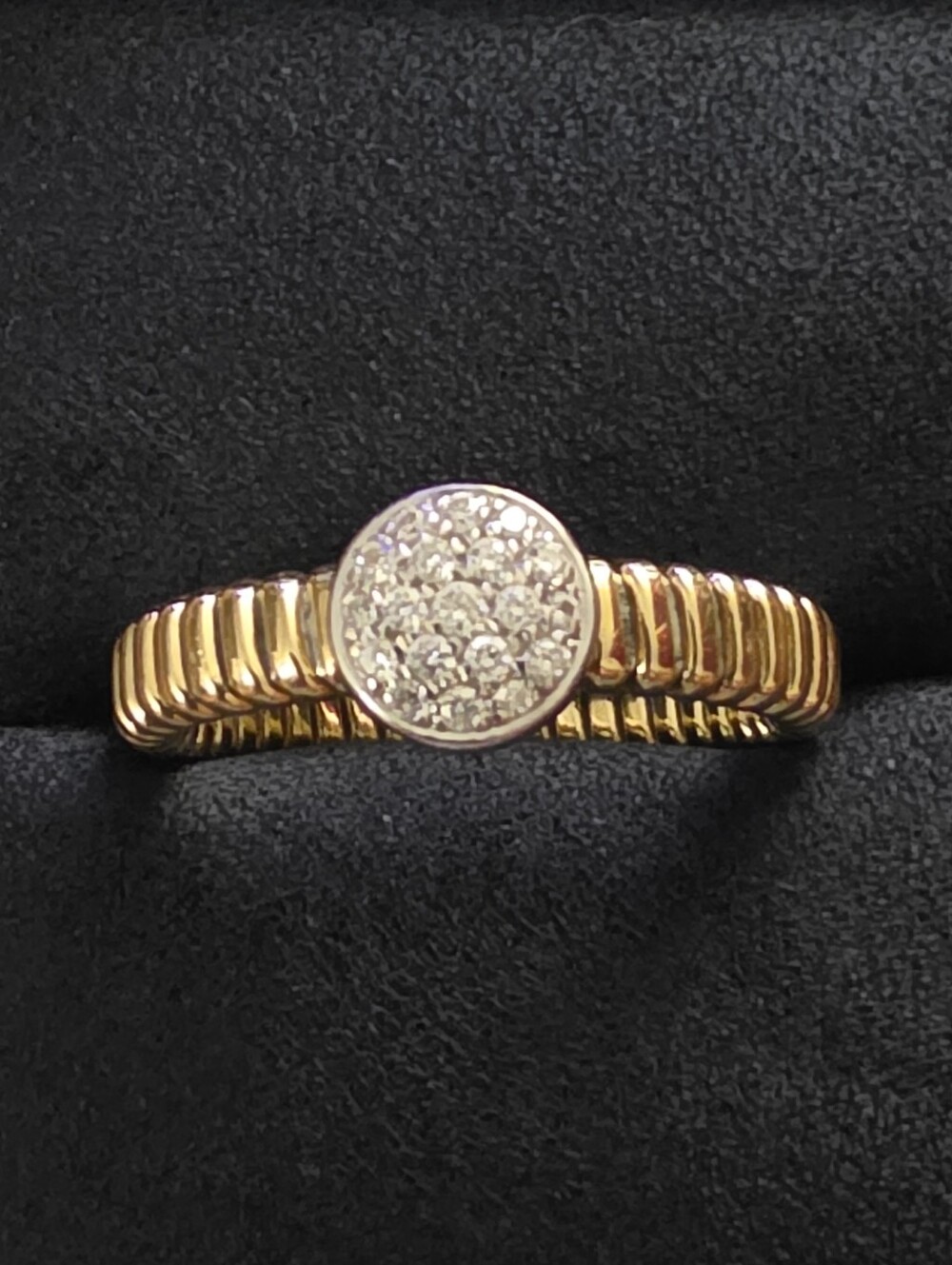 18k Diamond Yellow, White Gold Flex Ring